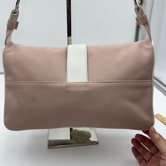 Dolce and Gabbana Lambskin Baby Pink and White Double Pocket Shoulder Bag - Picture 7 of 16